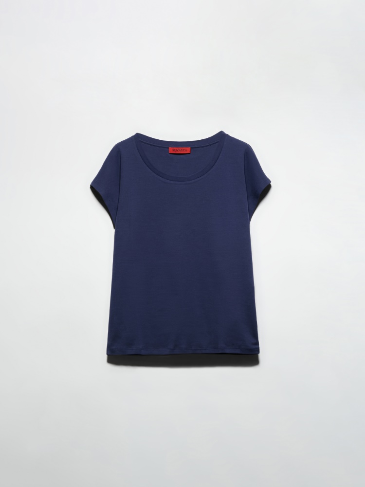 Jersey and satin joggers, navy | MAX&Co. Cotton jersey T-shirt - ULTRAMARINE - MAX&Co.